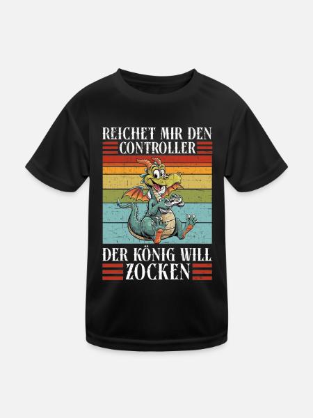 Il me tend la manette que le roi veut jouer - T-shirt sport Enfant - noir - Devant
