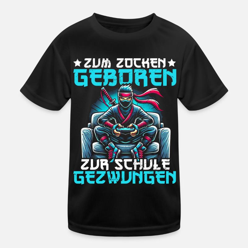Born To Play, Forced To School, Ninja Kids Functional T-Shirt