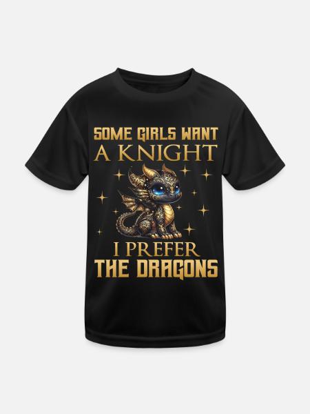 Dragon Créatures Dragon Médiéval - T-shirt sport Enfant - noir - Devant