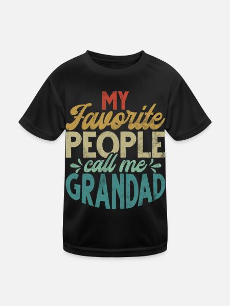 Grandad Großvater Opa Pops Großelternteil - Kinder Funktions-T-Shirt - Schwarz - Vorne