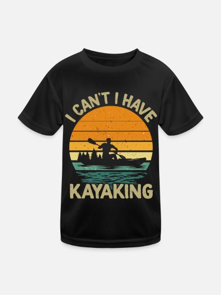 Kayak -Kayak -Paddle Lovers Kayak Adventure - Kids Functional T-Shirt - black - Front