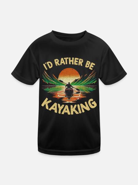 Kayak -Kayak -Paddle Lovers Kayak Adventure - Kids Functional T-Shirt - black - Front