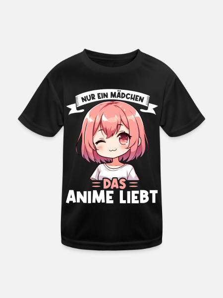 Juste une fille qui aime les mangas Kawaii animés - T-shirt sport Enfant - noir - Devant