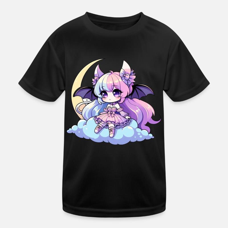Chibi Kawaii Emo Pastel Goth Fille Anime T-shirt sport Enfant