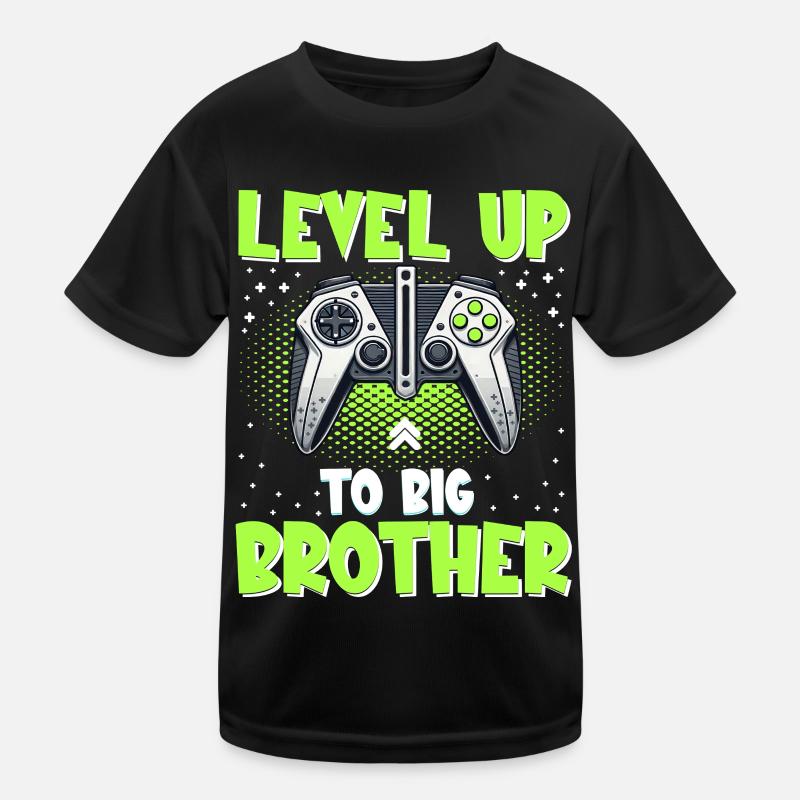 Level Bis Big Brother Console Gamer Elder Kinder Funktions-T-Shirt