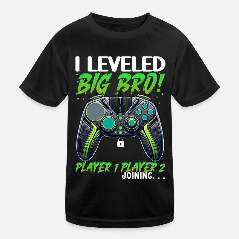 Level Bis Big Brother Console Gamer Elder Kinder Funktions-T-Shirt