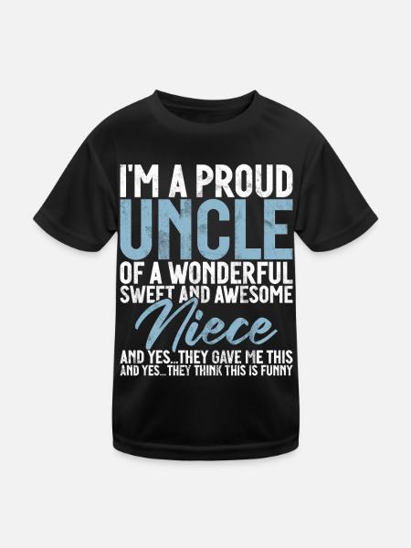 Meilleur oncle fier oncle citation humour - T-shirt sport Enfant - noir - Devant
