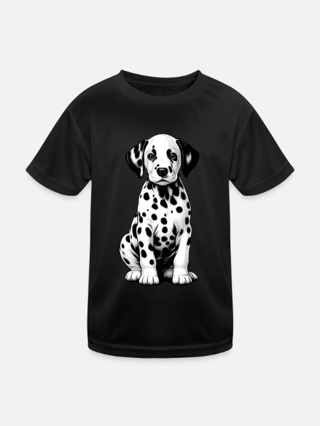Dalmatiner Hunde Liebhaber Hundebesitzer - Kinder Funktions-T-Shirt - Schwarz - Vorne