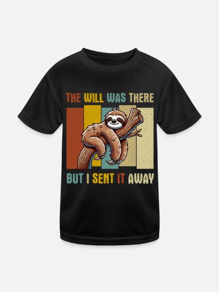 Sloths, Animal Lover, Sloth Lover, Lazy Sloth - Kids Functional T-Shirt - black - Front