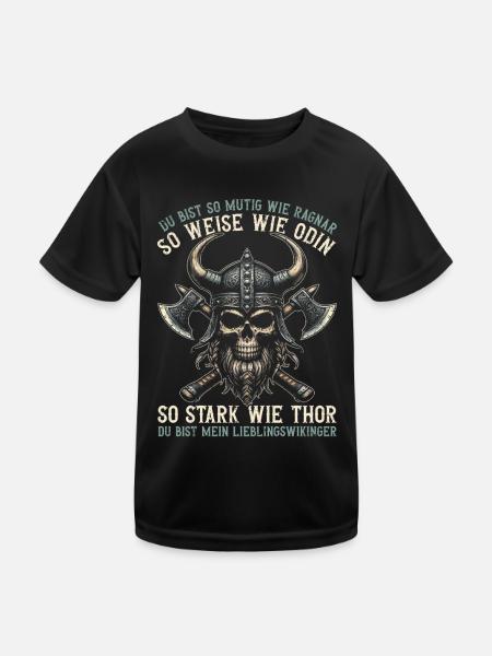 Viking Dad Father's Day Paternity Parent - Kids Functional T-Shirt - black - Front