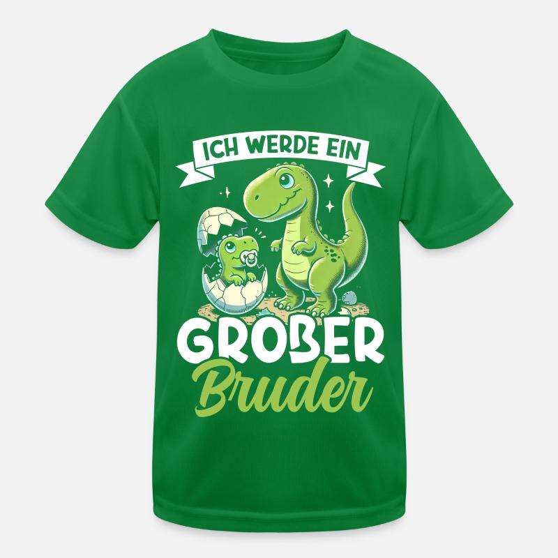 Big Brother Saurus Dinosaur Brother Kids Functional T-Shirt
