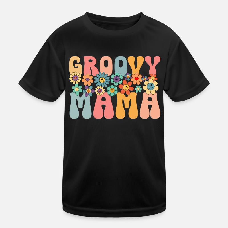 Groovy Mama Mutterschaft Elternteil Muttertag Kinder Funktions-T-Shirt