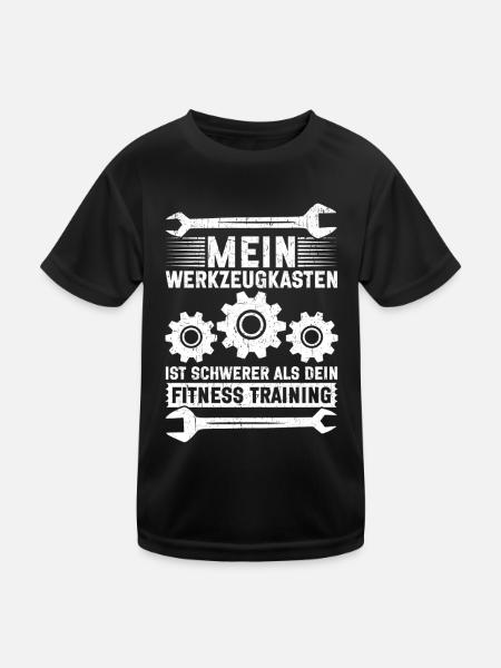 Automechaniker Kfz Techniker Fahrzeugreparatur - Kinder Funktions-T-Shirt - Schwarz - Vorne