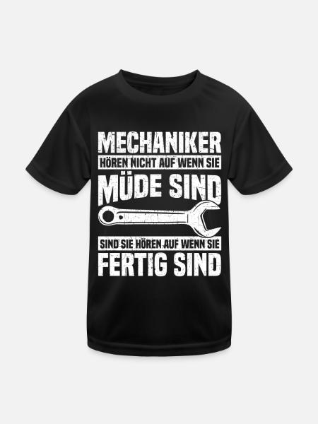 Automechaniker Kfz Techniker Fahrzeugreparatur - Kinder Funktions-T-Shirt - Schwarz - Vorne