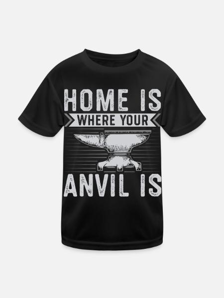 Anvil gift for blacksmith | Blacksmith Farrier - Kids Functional T-Shirt - black - Front
