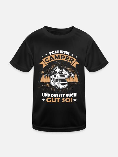 Wohnmobil - Ich bin Camper - Kinder Funktions-T-Shirt - Schwarz - Vorne