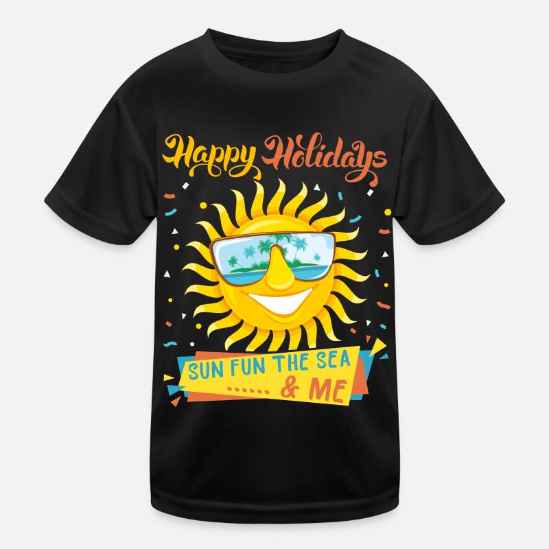 Vacances à la mer, vacances, soleil qui rit, dire T-shirt sport Enfant