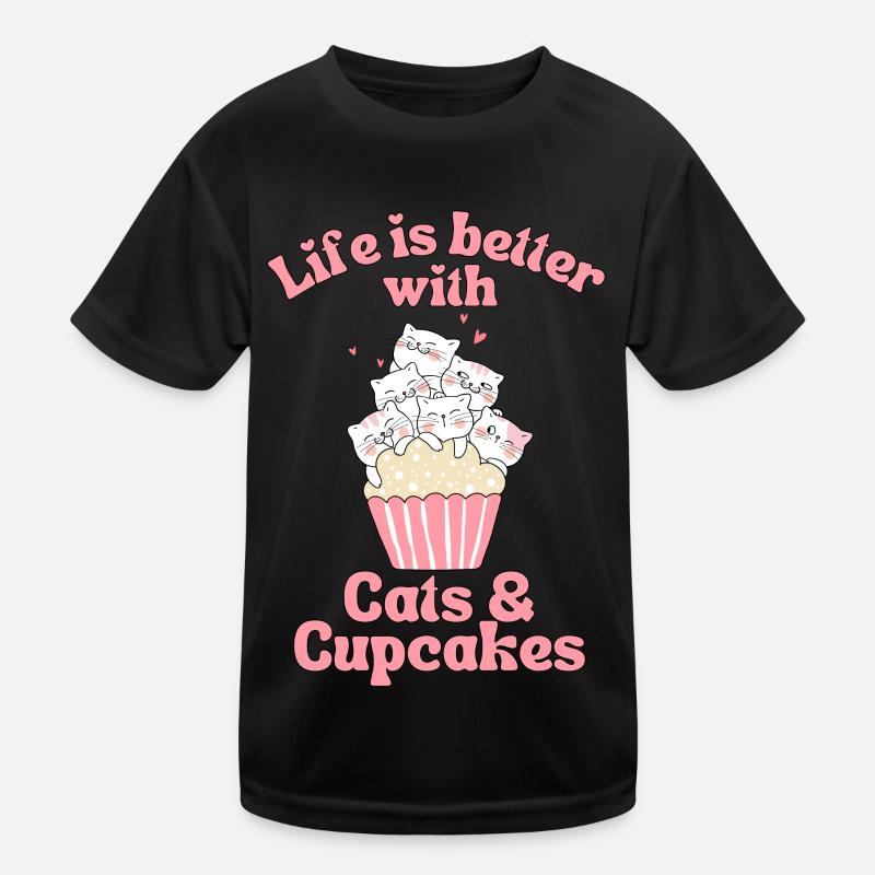 Cat Cupcake kawaii Cupcake and Cat Lovers Kids Functional T-Shirt