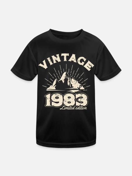 BC 1983 Vintage Limited Edition - Kinder Funktions-T-Shirt - Schwarz - Vorne