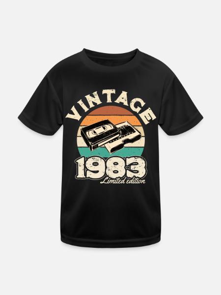 Rétro sunset videotape 1983 - T-shirt sport Enfant - noir - Devant
