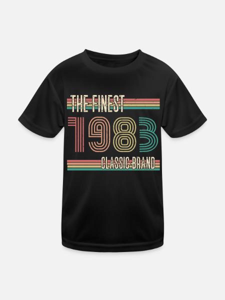 ST 1983 Die feinste klassische Marke - Kinder Funktions-T-Shirt - Schwarz - Vorne