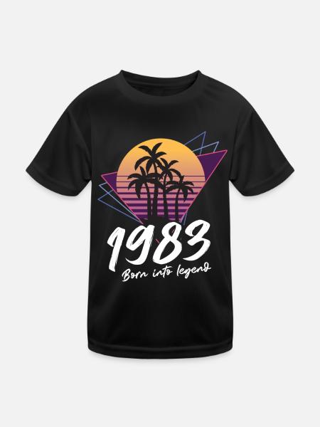 SW 1983 zur Legende geboren - Kinder Funktions-T-Shirt - Schwarz - Vorne