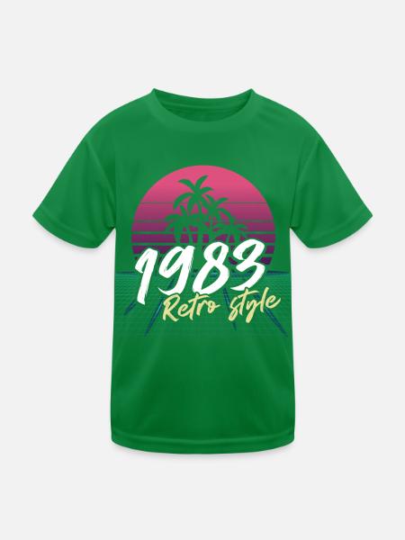 SW 1983 Retro-Stil - Kinder Funktions-T-Shirt - Kelly Green - Vorne