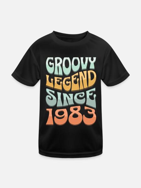 Groovige Legende seit 1983 - Kinder Funktions-T-Shirt - Schwarz - Vorne