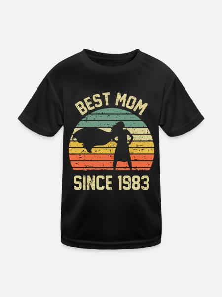 Beste Mutter seit 1983 - Kinder Funktions-T-Shirt - Schwarz - Vorne