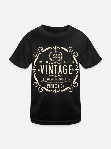 1983 Édition limitée vintage - T-shirt sport Enfant - noir - Devant