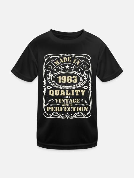 Made in 1983 quality - Kids Functional T-Shirt - black - Front