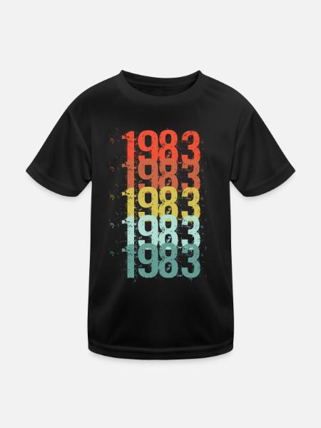 Mein Jahr - 1983 - Kinder Funktions-T-Shirt - Schwarz - Vorne