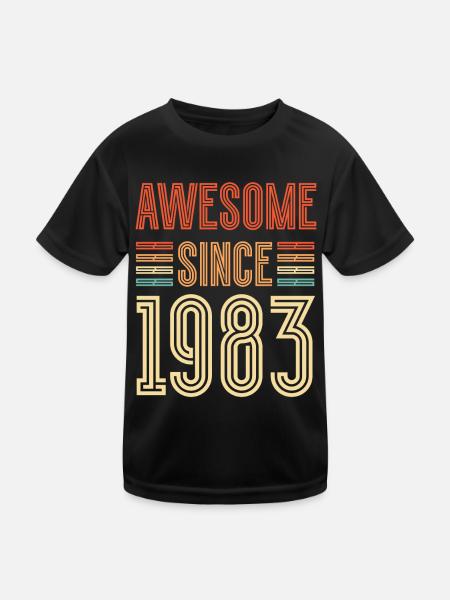 ST Awesome seit 1983 - Kinder Funktions-T-Shirt - Schwarz - Vorne
