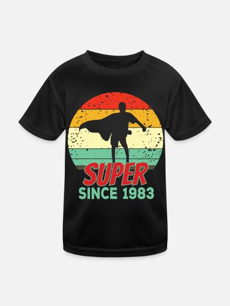 Super depuis 1983 - T-shirt sport Enfant - noir - Devant