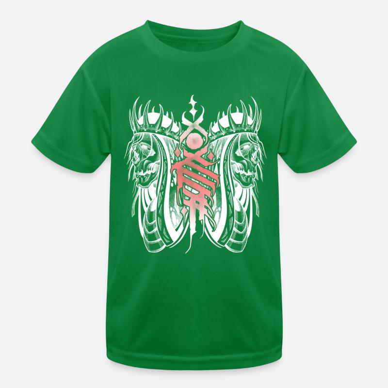 Gothic skull negative style art Kids Functional T-Shirt