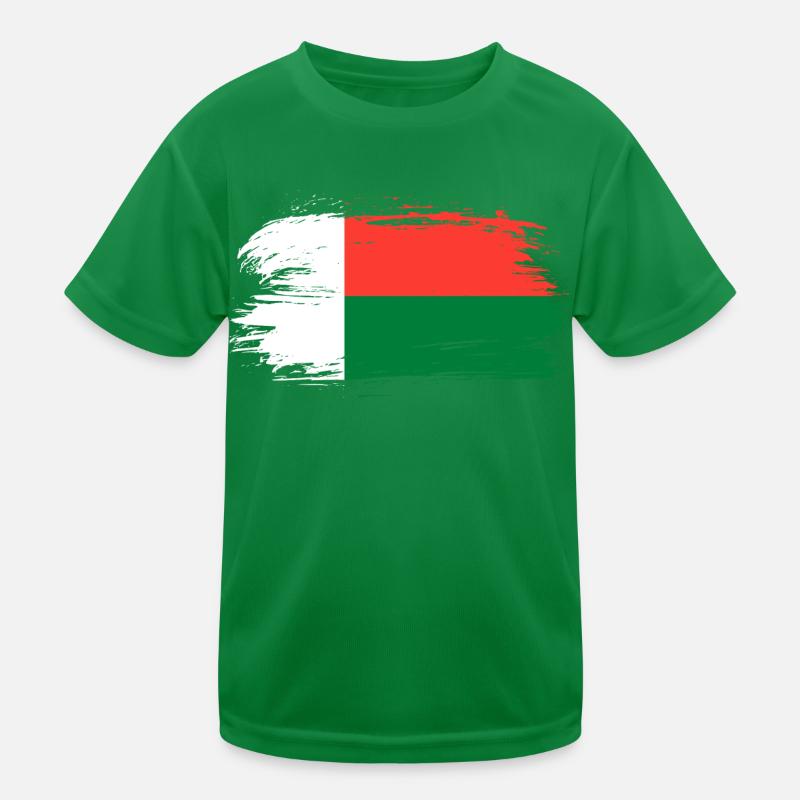 Bannière du drapeau de Madagascar T-shirt sport Enfant