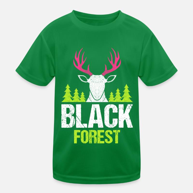 Black Forest Deer Antler Pink Kids Functional T-Shirt