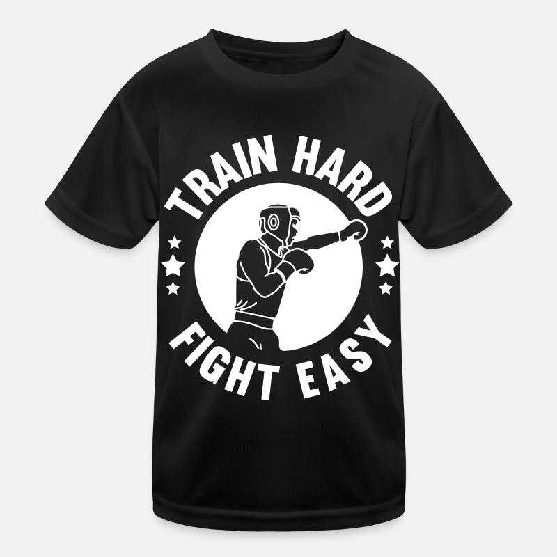 Train Hard Fight Easy Boxen Kinder Funktions-T-Shirt