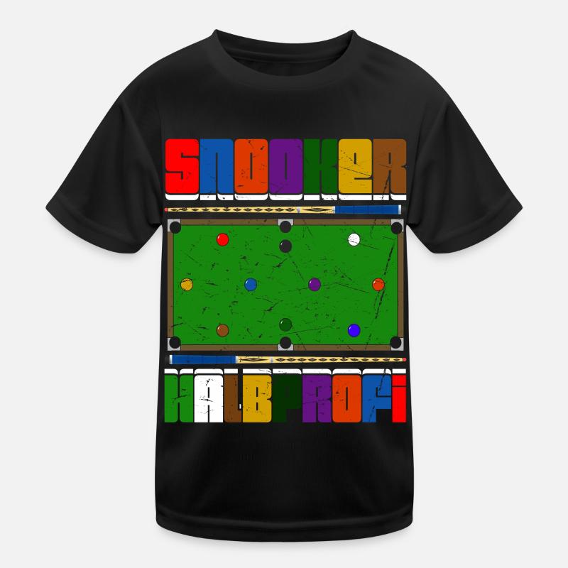 Snooker Halbprofi - Kinder Funktions-T-Shirt - Schwarz