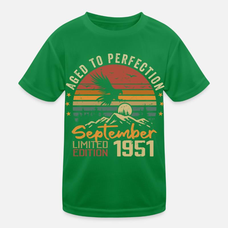 September 1951 Birthdays born in September 1951 Kids Functional T-Shirt