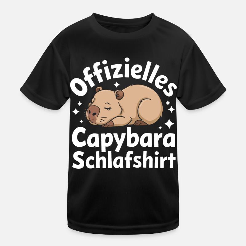 Capybara Capybara Rodent Animal - Kids Functional T-Shirt - black