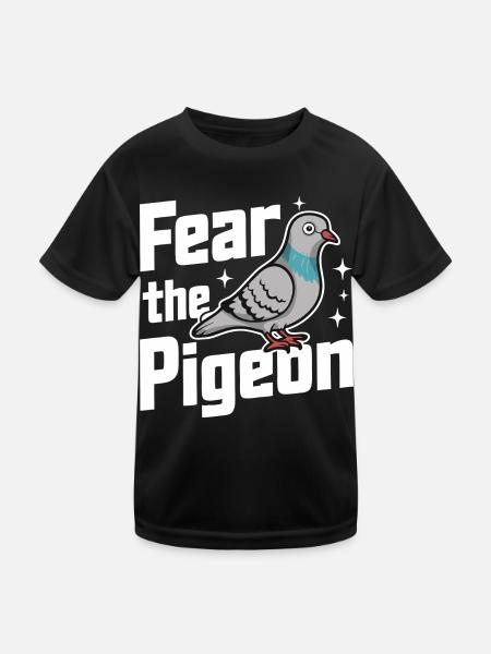 Taube Tauben Tier Vogel - Kinder Funktions-T-Shirt - Schwarz - Vorne