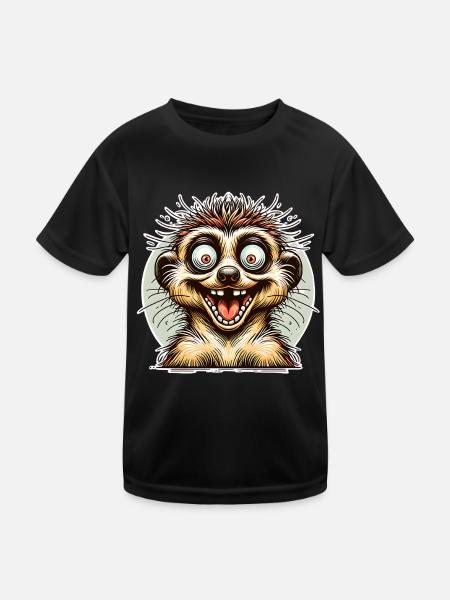 Erdmännchen - Kinder Funktions-T-Shirt - Schwarz