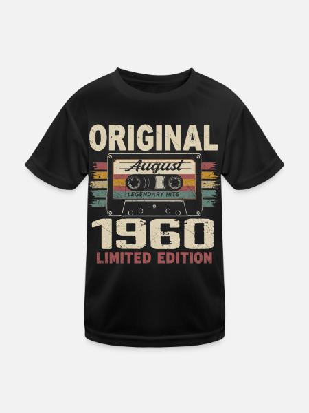 August 1960 August 1960 Geschenk August 1960 August 1960 - Kinder Funktions-T-Shirt - Schwarz