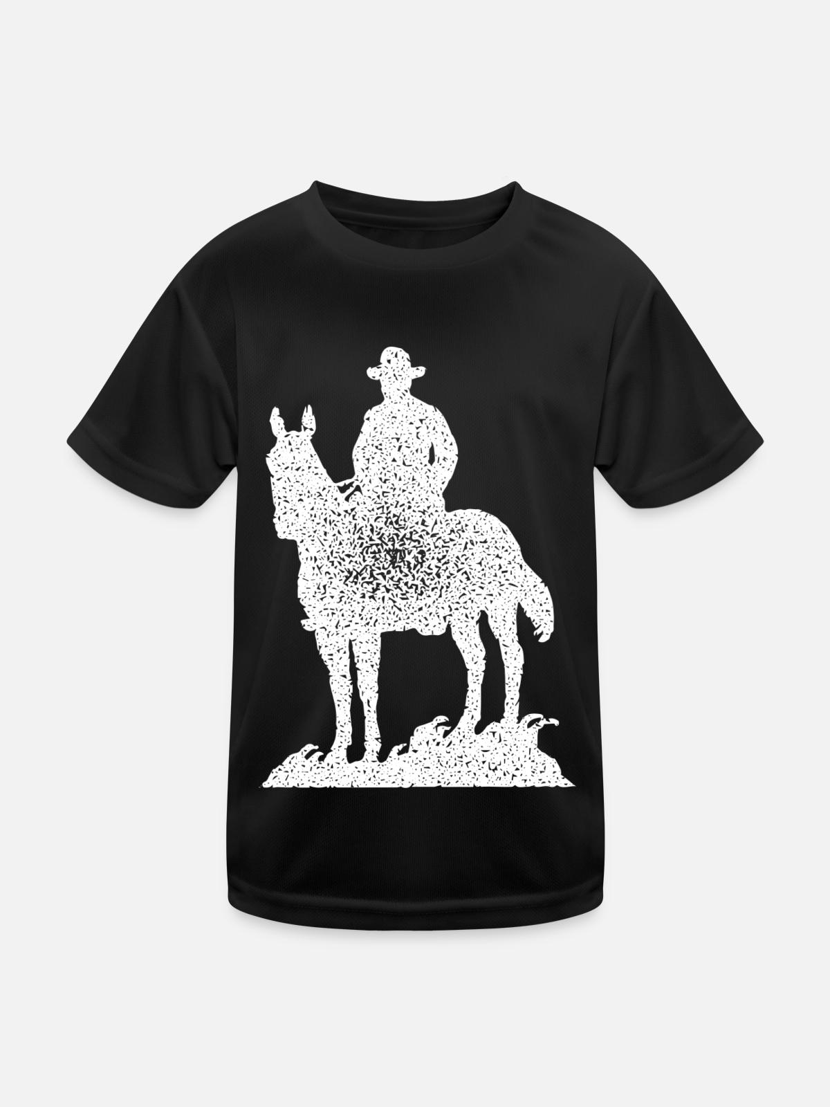 cowboy - Kids Functional T-Shirt - black - Front