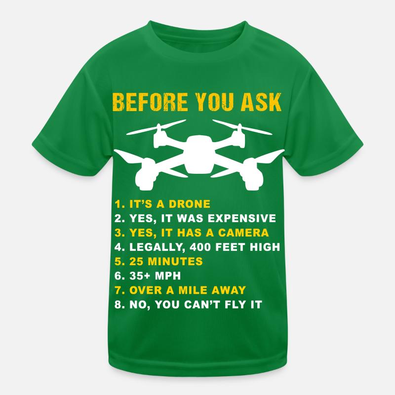 Drone FAQ Quadrocopter Drone Flying Drones T-shirt sport Enfant