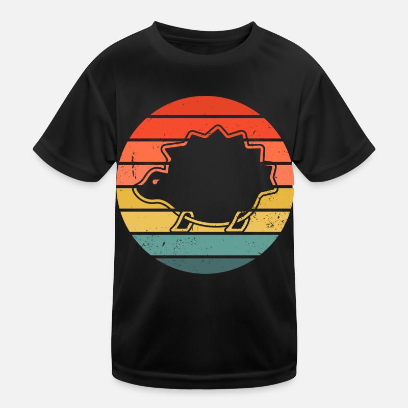 Hedgie Retro Sunset Hedgehog Kinder Funktions-T-Shirt