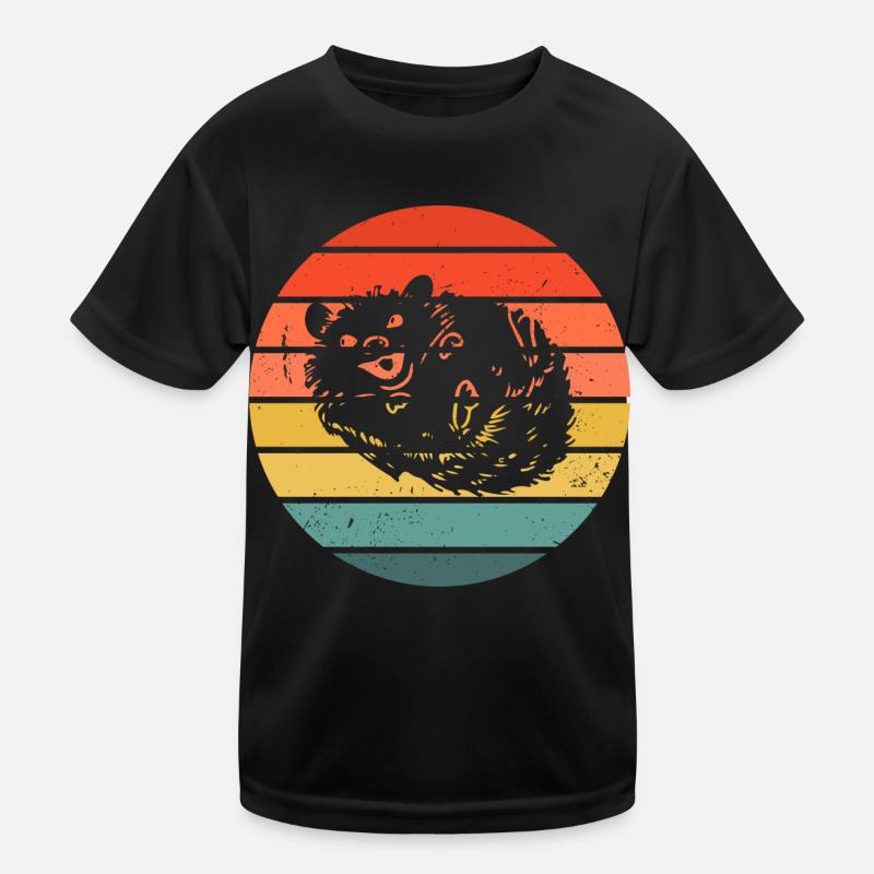 Hedgie Retro Sunset Hedgehog Kinder Funktions-T-Shirt