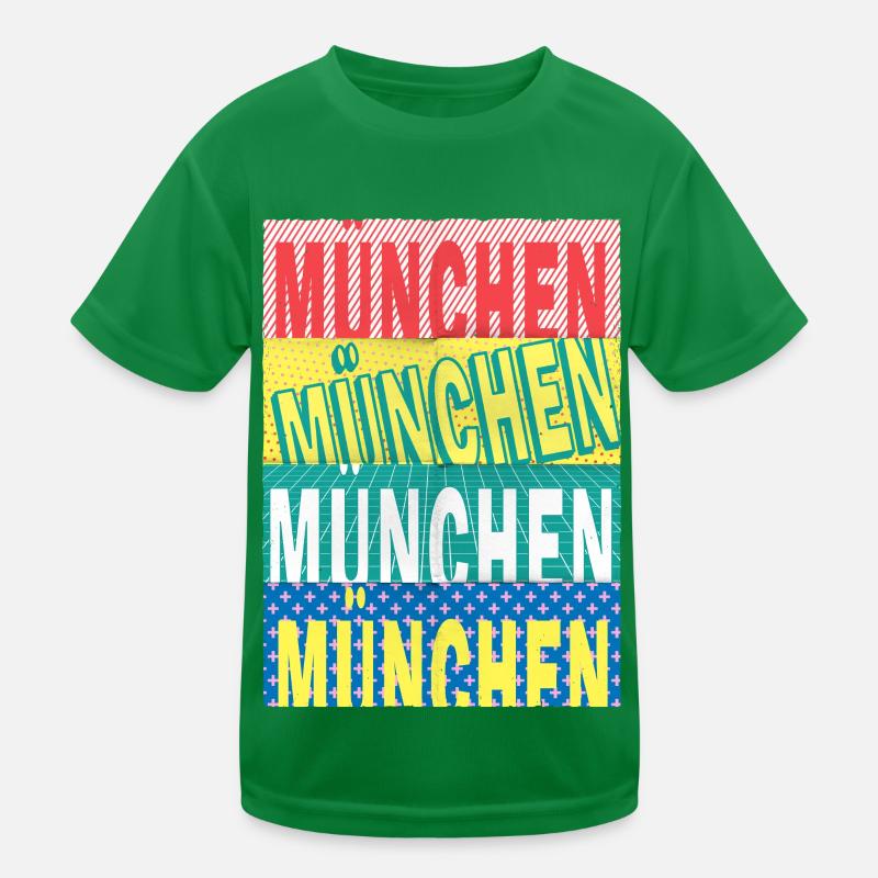 Munich Germany City Font Skyline Kids Functional T-Shirt
