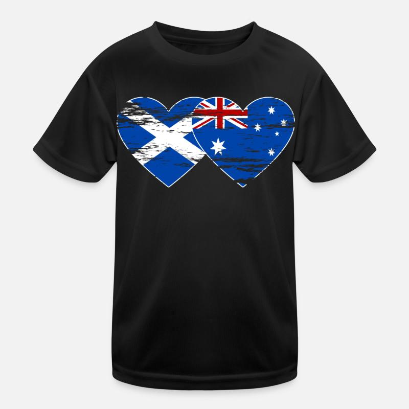 Schottland Australien Flagge Herz used Kinder Funktions-T-Shirt